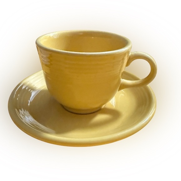 Yellow Ceramic Cup and Saucer Set - Picture 1 of 4